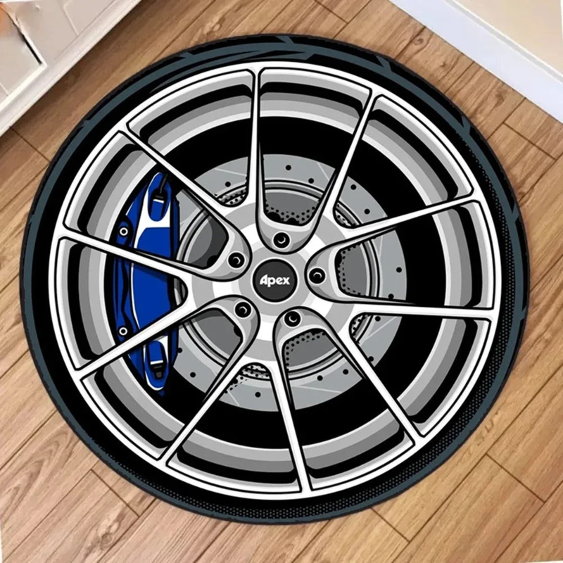 Home Office Rug - Tappeto rotondo VIKAMA per auto, morbido