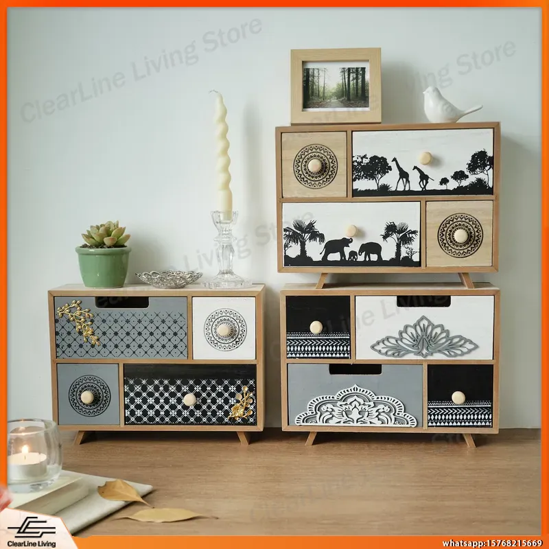 Office Drawer Organizer - Cassettiera da Scrivania in Legno con
