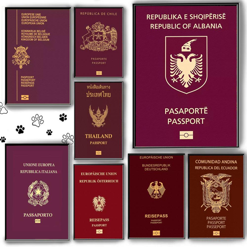Home Office For Passport - Poster per passaporti con sfondo rosso,