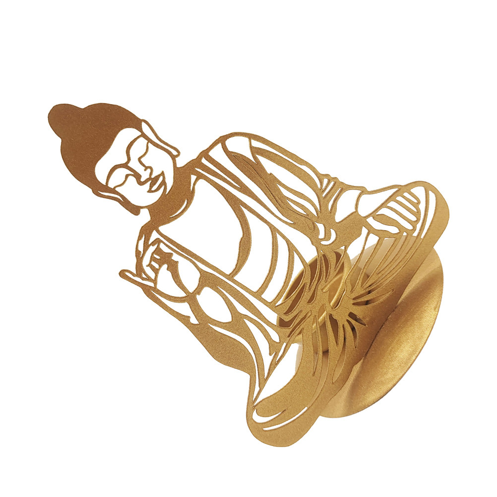 Office Table Home - Portacandele Decorativo a Forma di Buddha