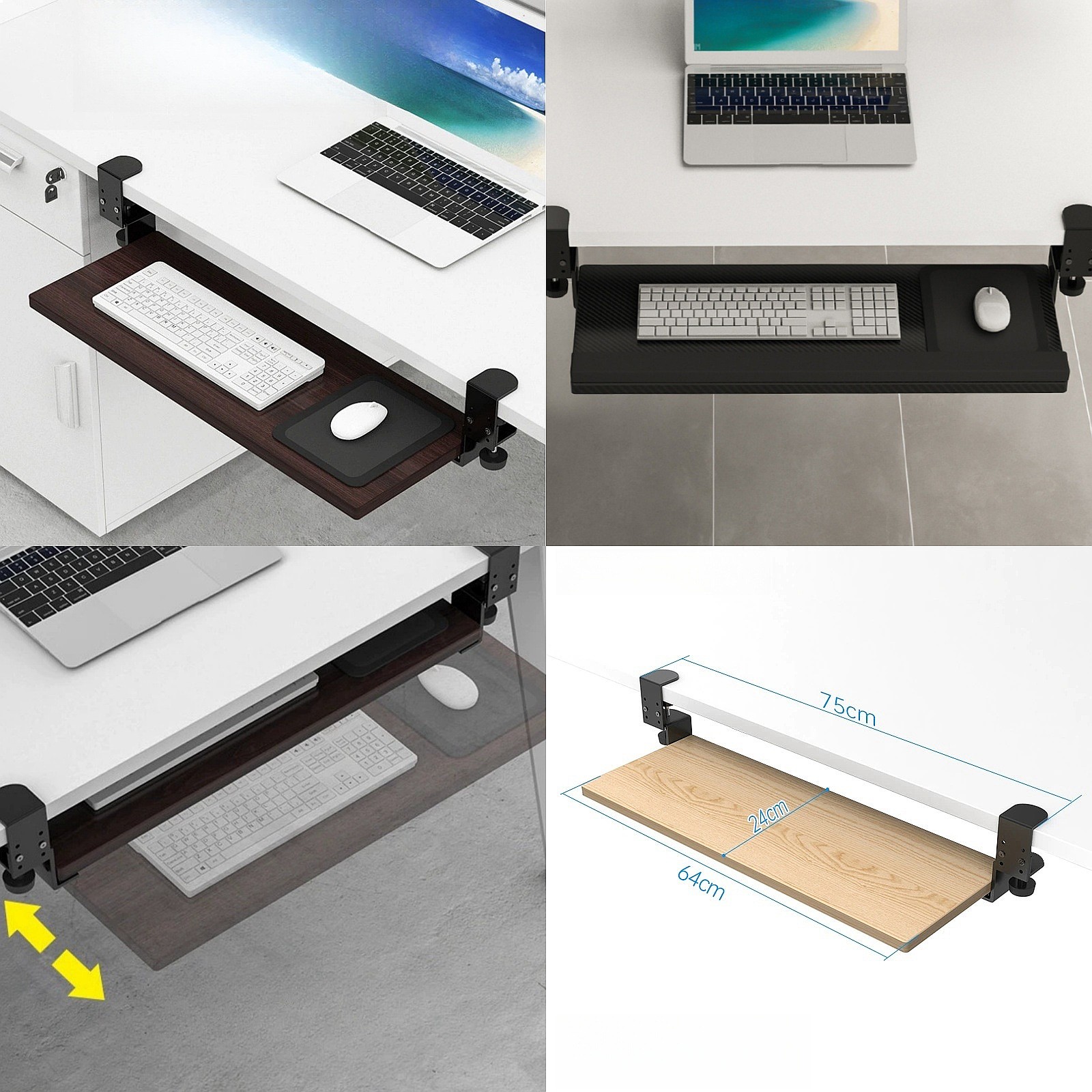 Keyboard Tray Under Desk - Supporto scorrevole per tastiera sotto il