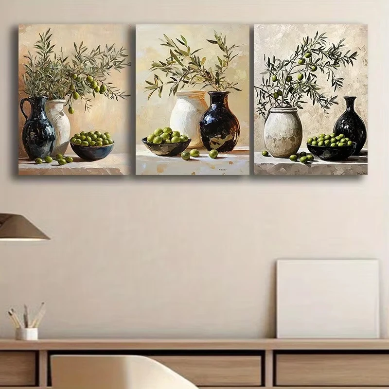 Home Office Depot - 3 Pezzi Stampa su Tela Stile