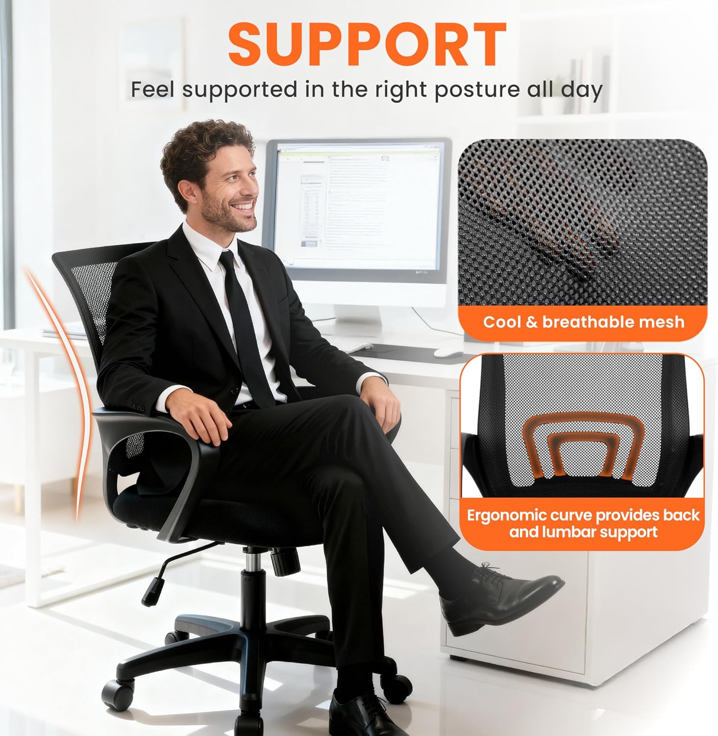 Sedia da Ufficio Ergonomica in - Home Office Chair recensione e prezzo